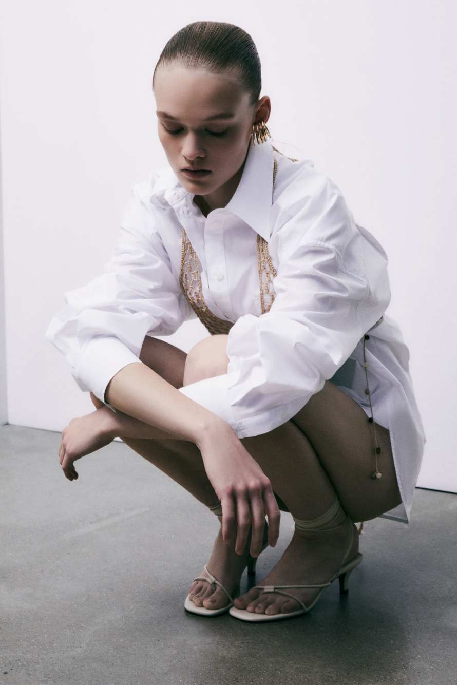 Essential Fly Heeled Sandals, White, Patrizia Pepe