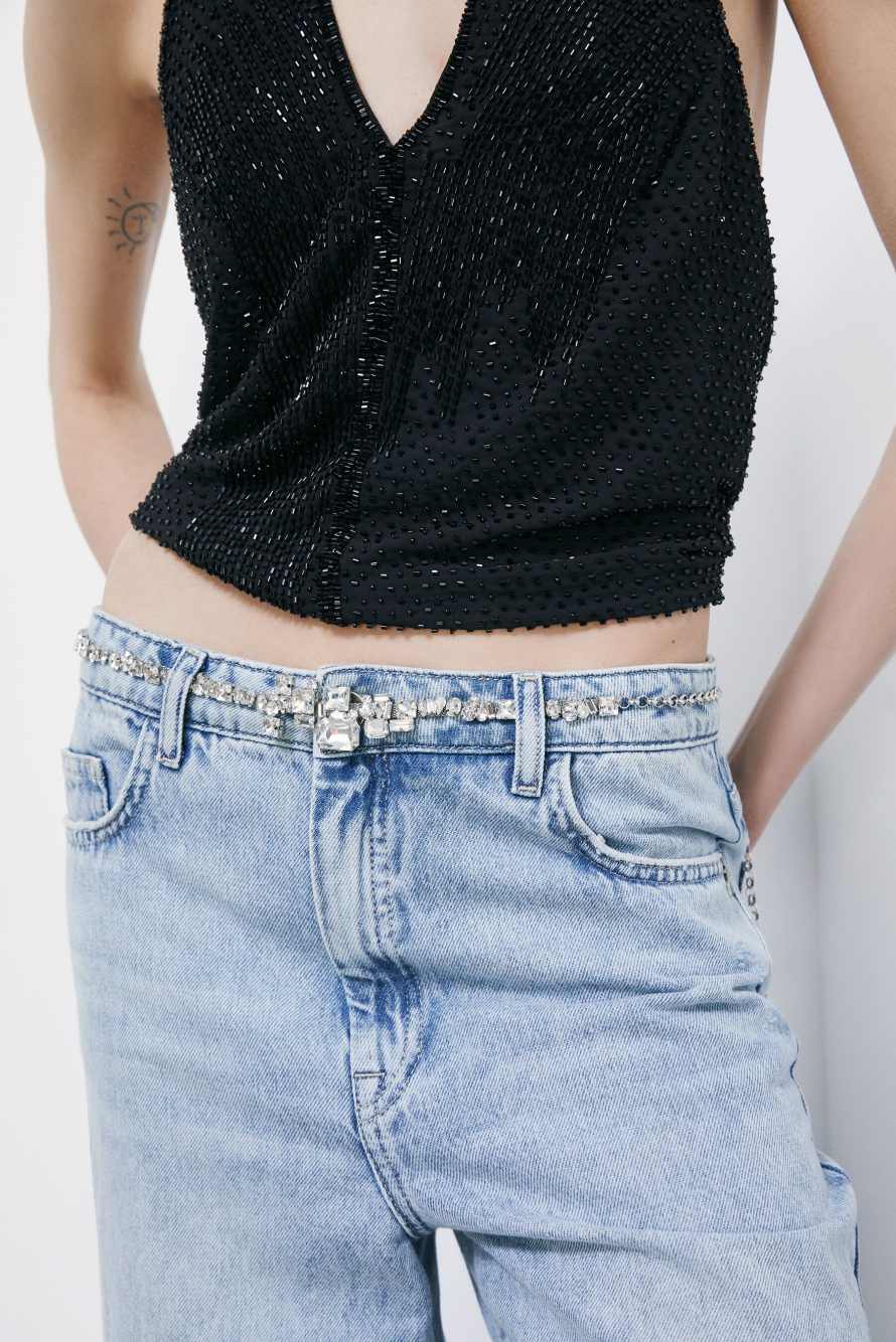 Diamond Cut Belt, Silver, Patrizia Pepe