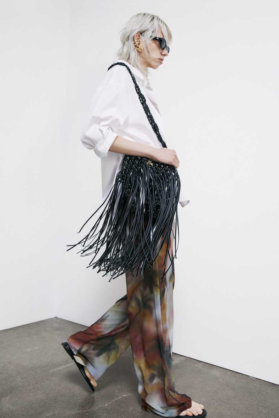 Radical Summer Bag with fringes, Black, Patrizia Pepe