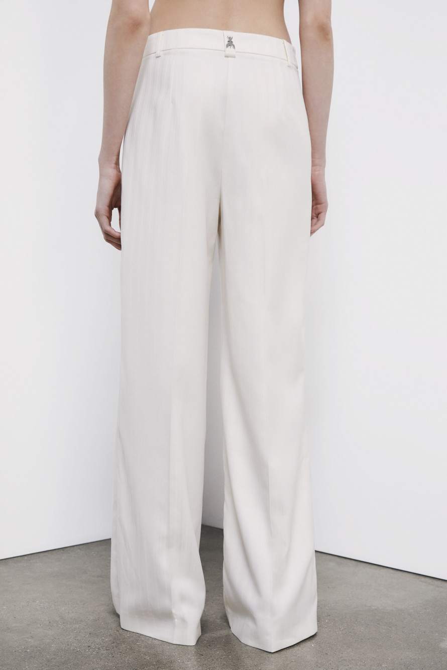 Structured palazzo trousers, White, Patrizia Pepe