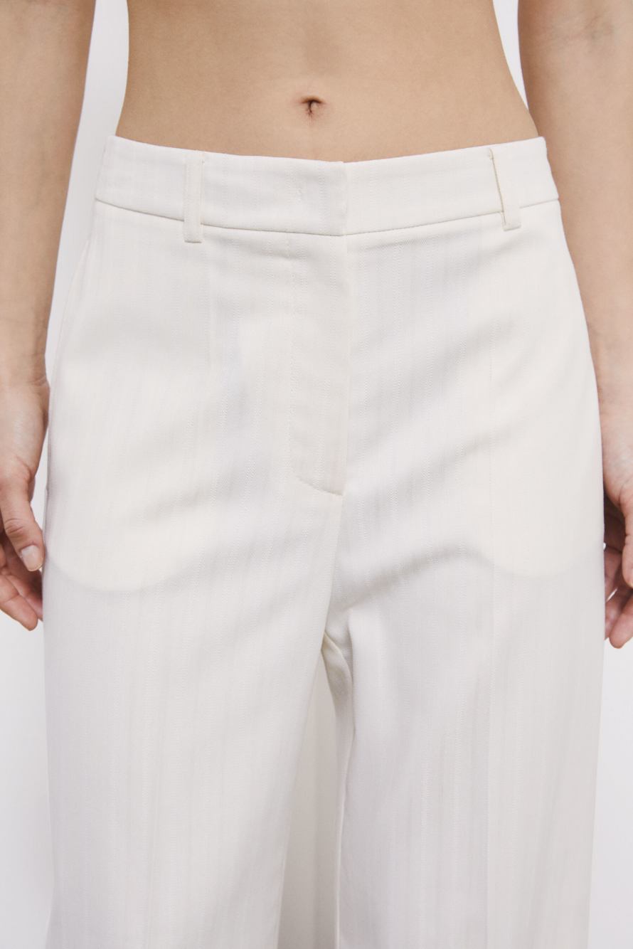 Structured palazzo trousers, White, Patrizia Pepe