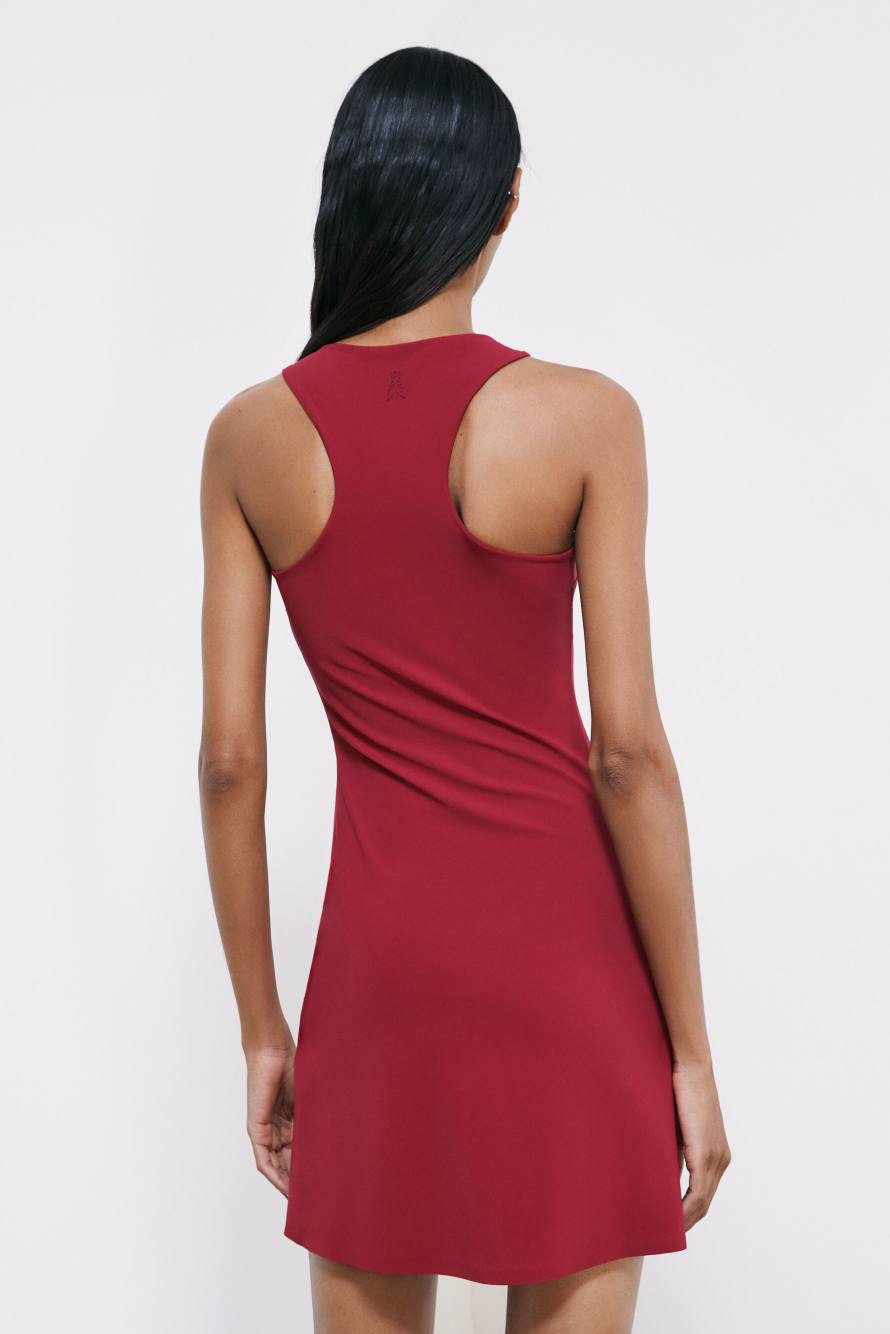 Racerback jersey mini dress, Red, Patrizia Pepe