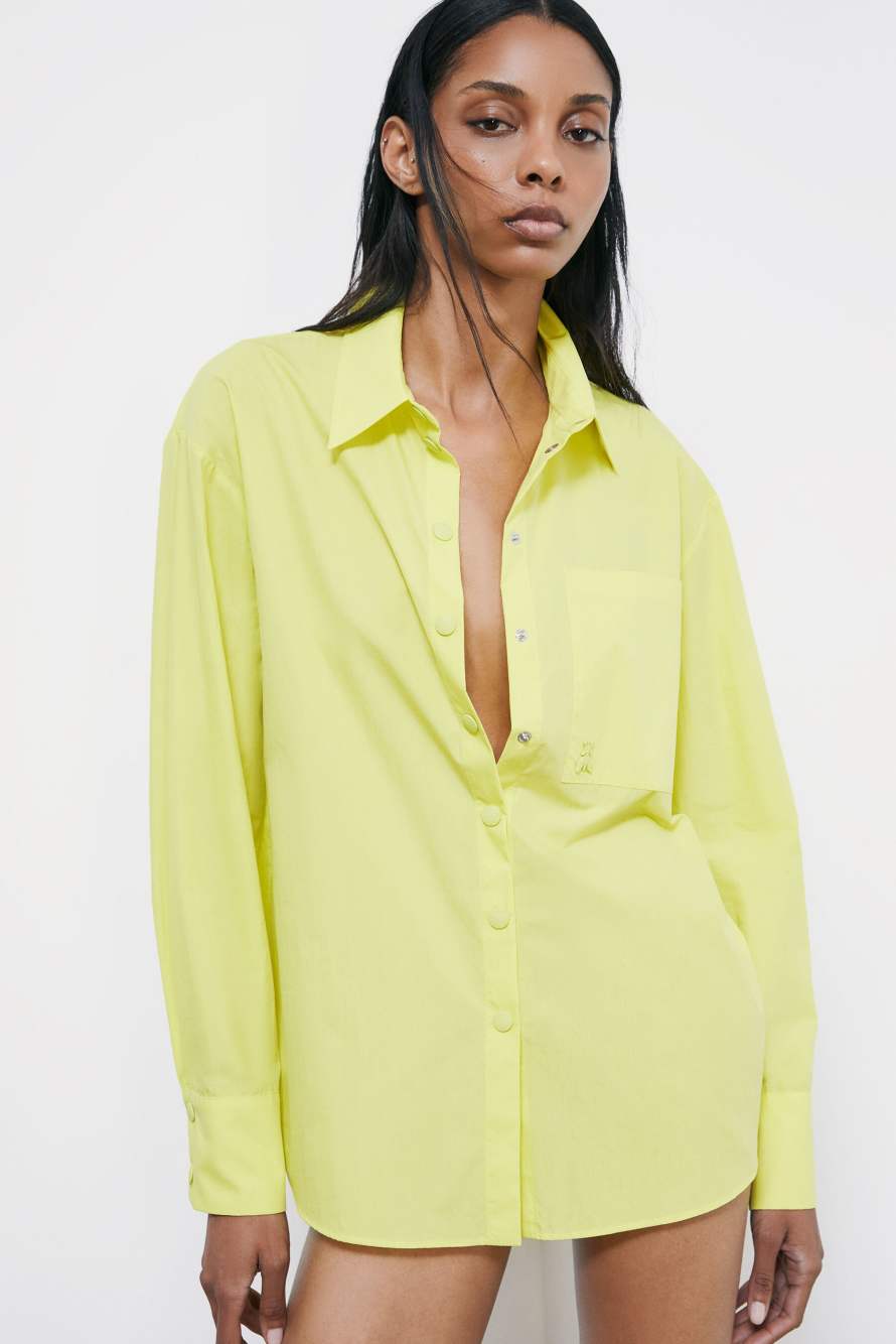 Technical cotton shirt, Yellow, Patrizia Pepe