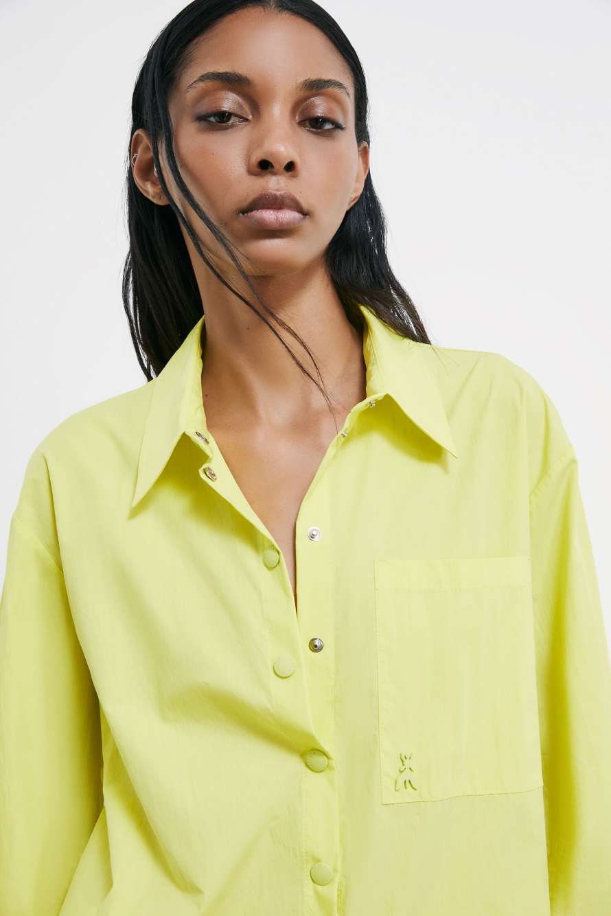Technical cotton shirt, Yellow, Patrizia Pepe