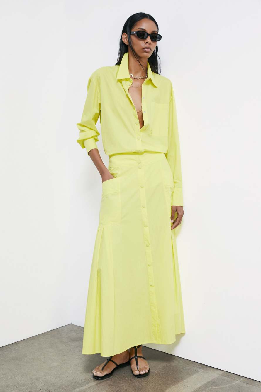 Technical cotton shirt, Yellow, Patrizia Pepe