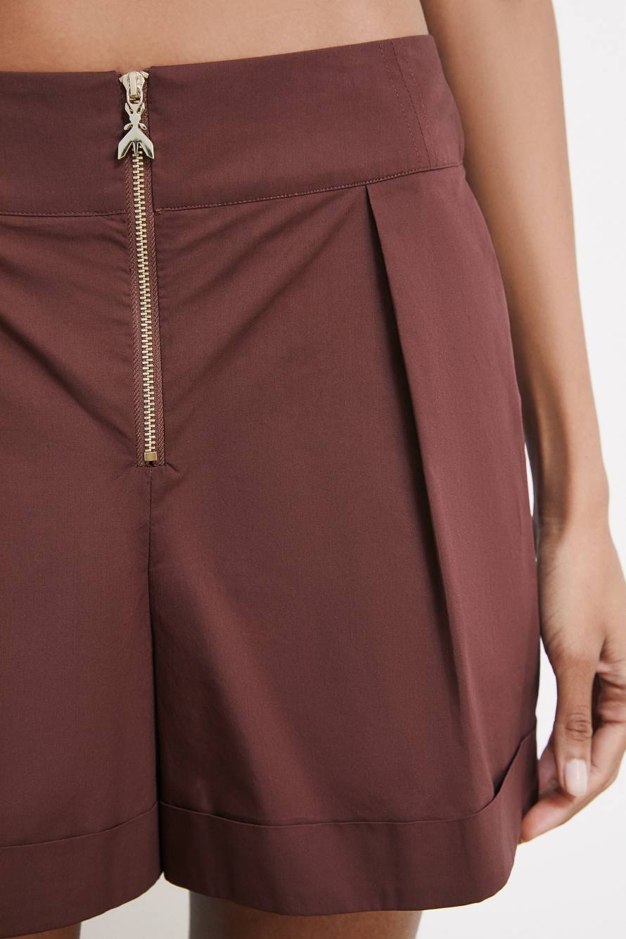 Poplin shorts, Brown, Patrizia Pepe