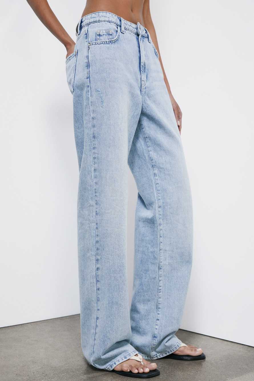 Jean oversize taille basse, Bleu Ciel, Patrizia Pepe