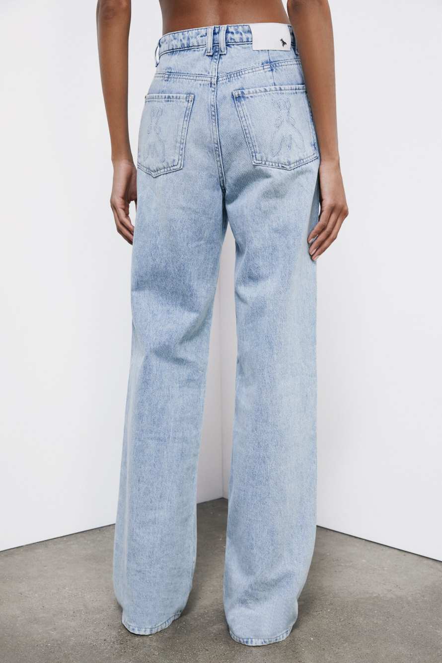 Jean oversize taille basse, Bleu Ciel, Patrizia Pepe