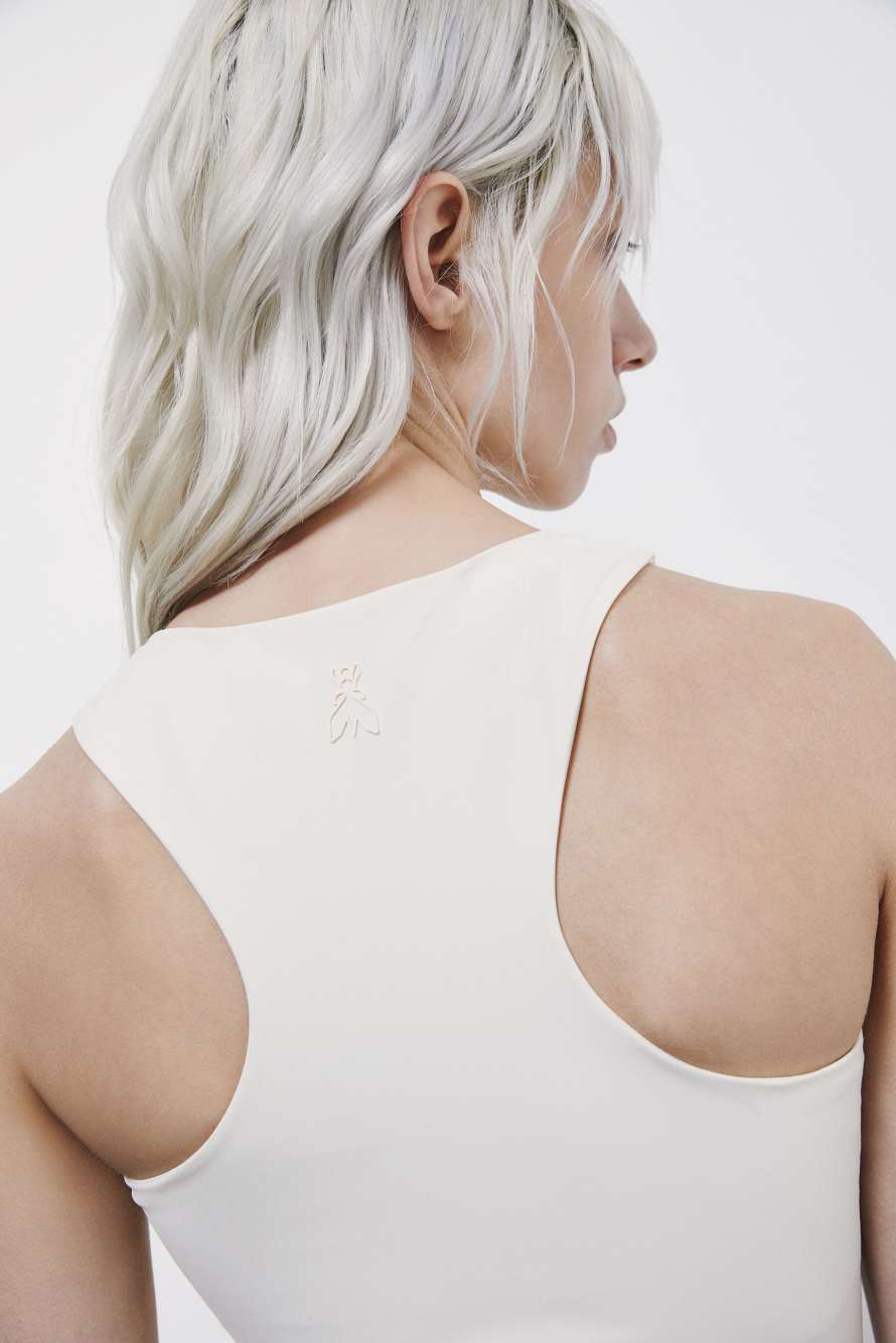 Racerback jersey mini dress, White, Patrizia Pepe