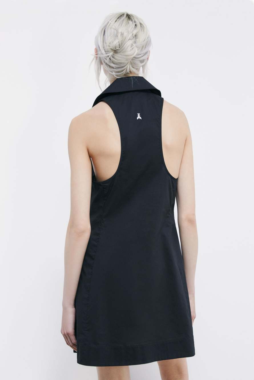 Mini cotton poplin summer dress, Black, Patrizia Pepe