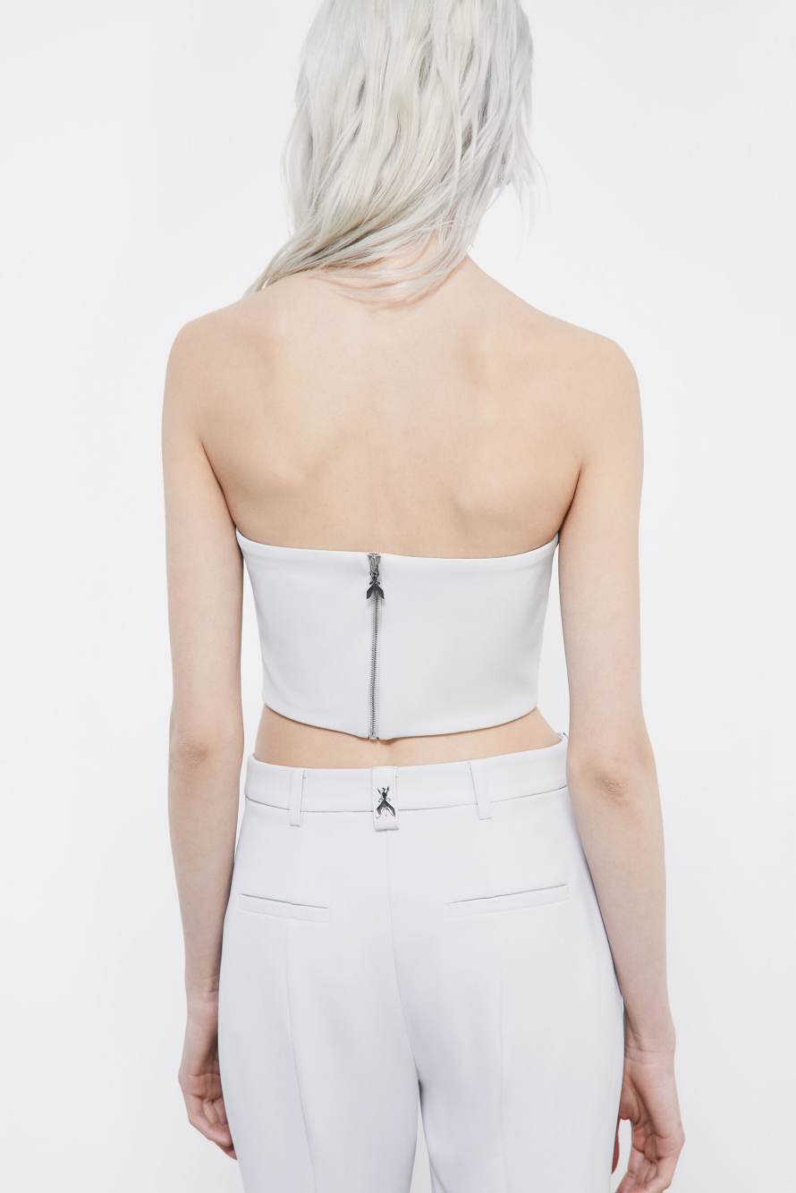 Bustier estructurado de crep&eacute;, Gris