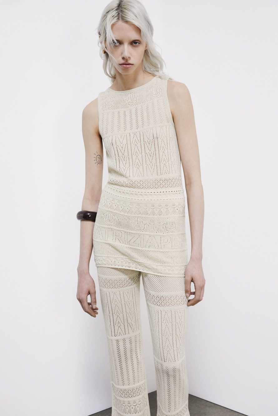 Tanktop aus Baumwoll-Crochet, Ivory, Patrizia Pepe