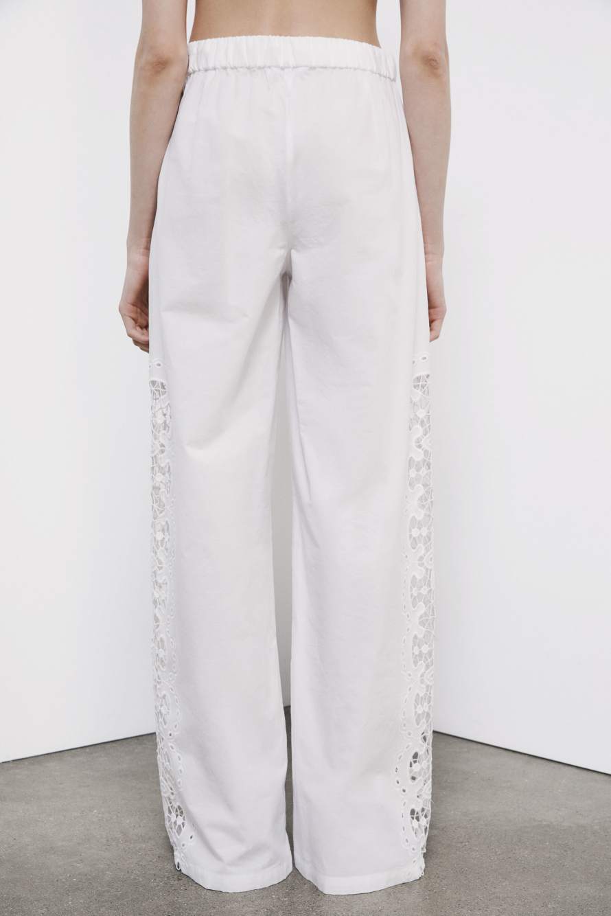 Embroidered trousers, White, Patrizia Pepe