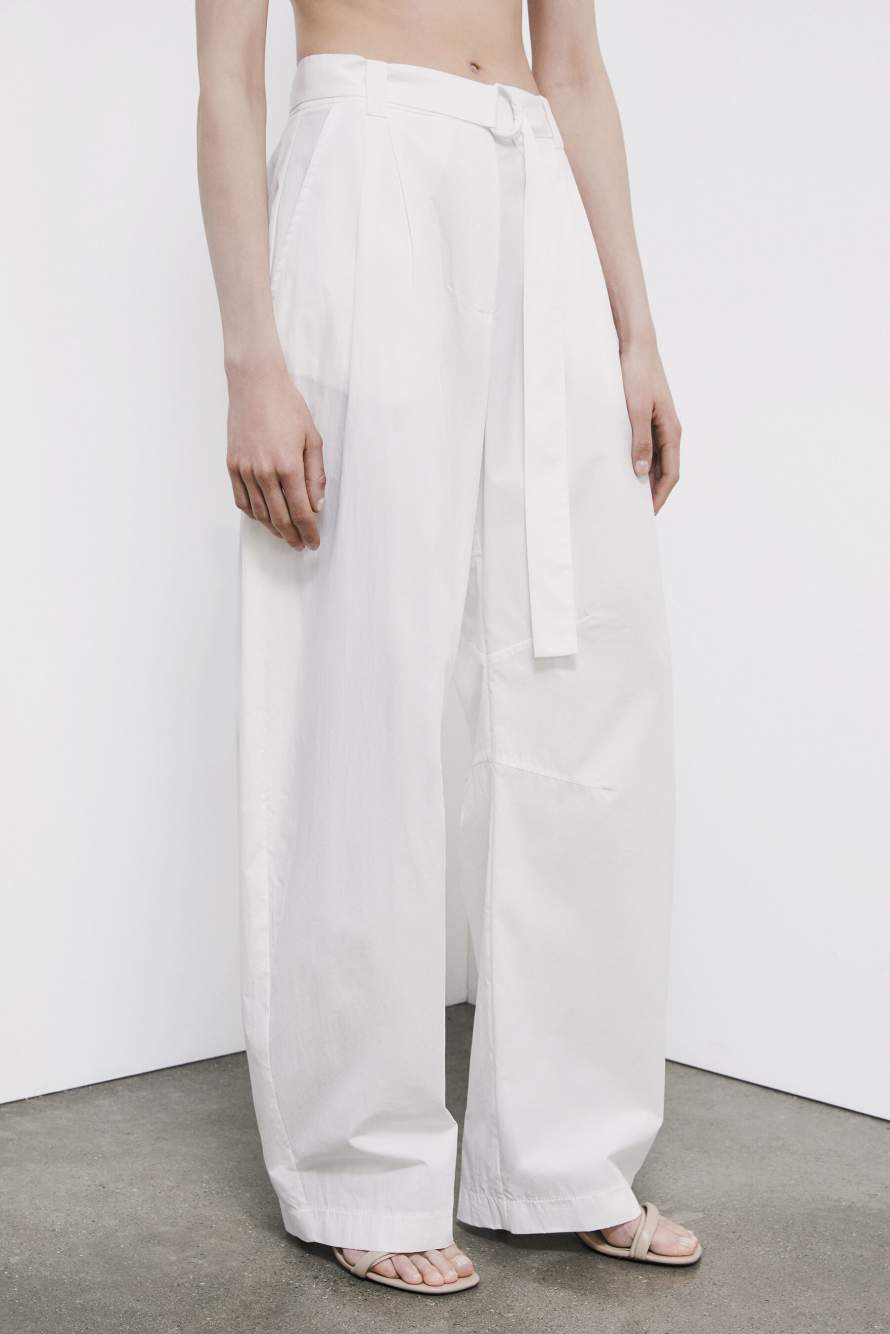 Wide-leg cotton trousers, White, Patrizia Pepe