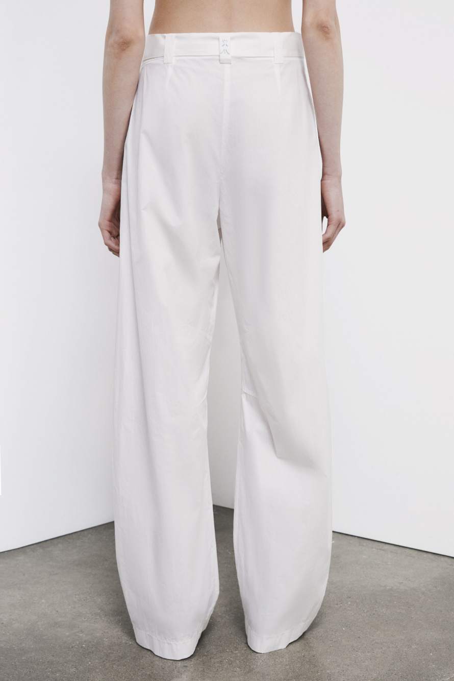 Wide-leg cotton trousers, White, Patrizia Pepe