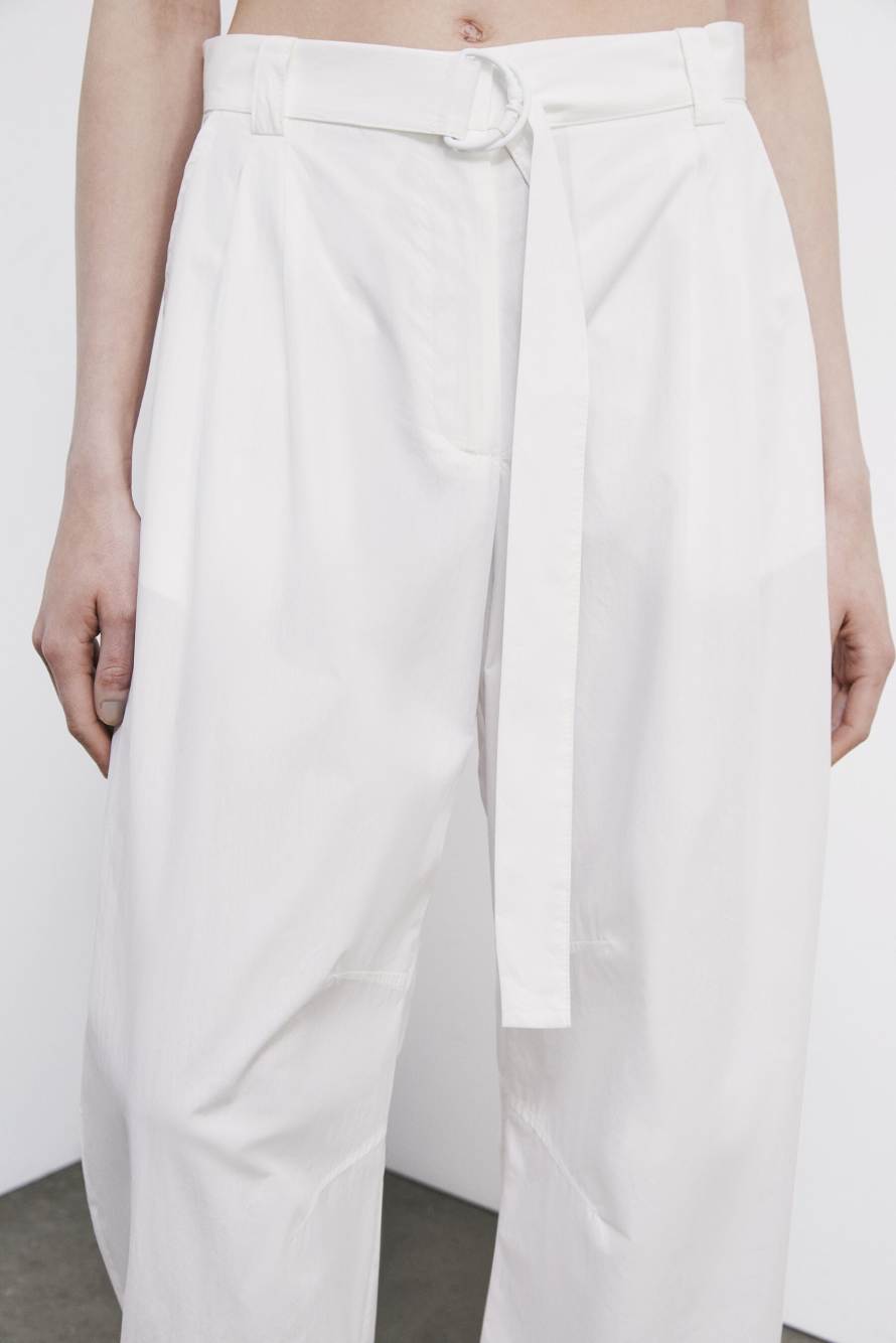 Wide-leg cotton trousers, White, Patrizia Pepe
