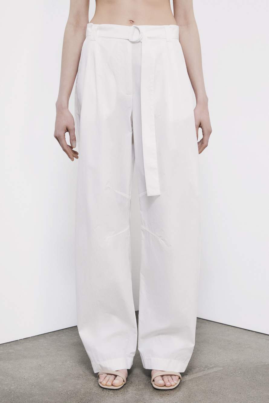 Wide-leg cotton trousers, White, Patrizia Pepe