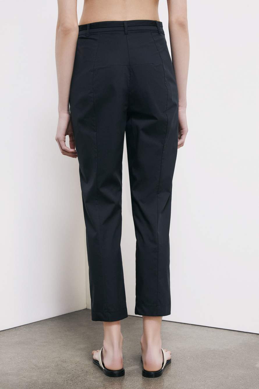 Cigarette poplin trousers, Black, Patrizia Pepe