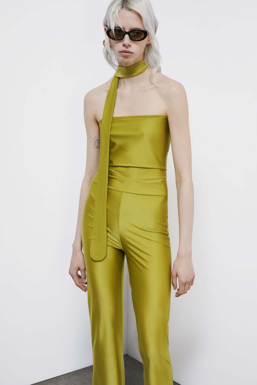 Mono slim de jersey, Verde