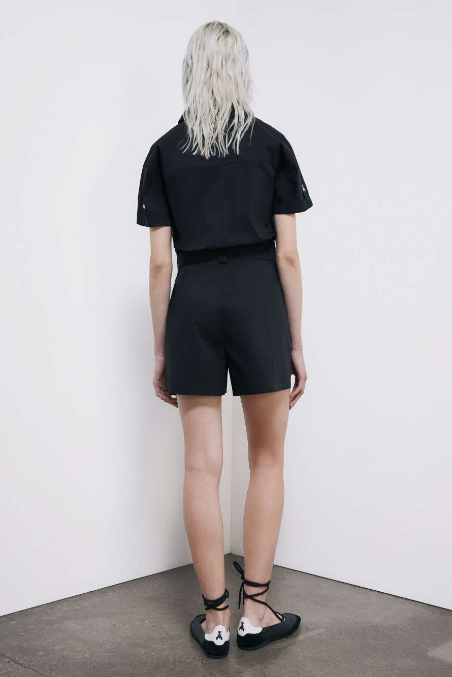 Short poplin jumpsuit, Black, Patrizia Pepe