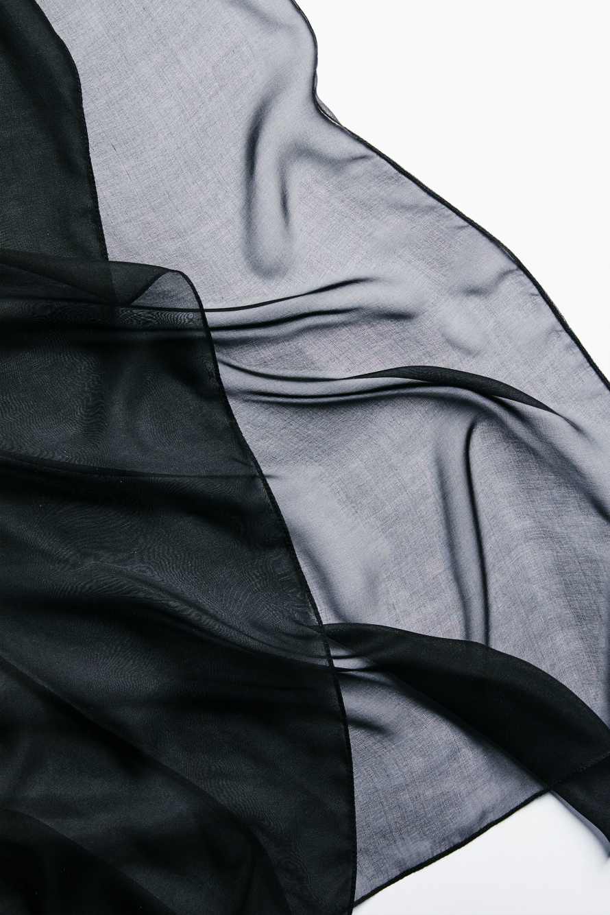 Asymmetric skirt in pure silk, Black, Patrizia Pepe