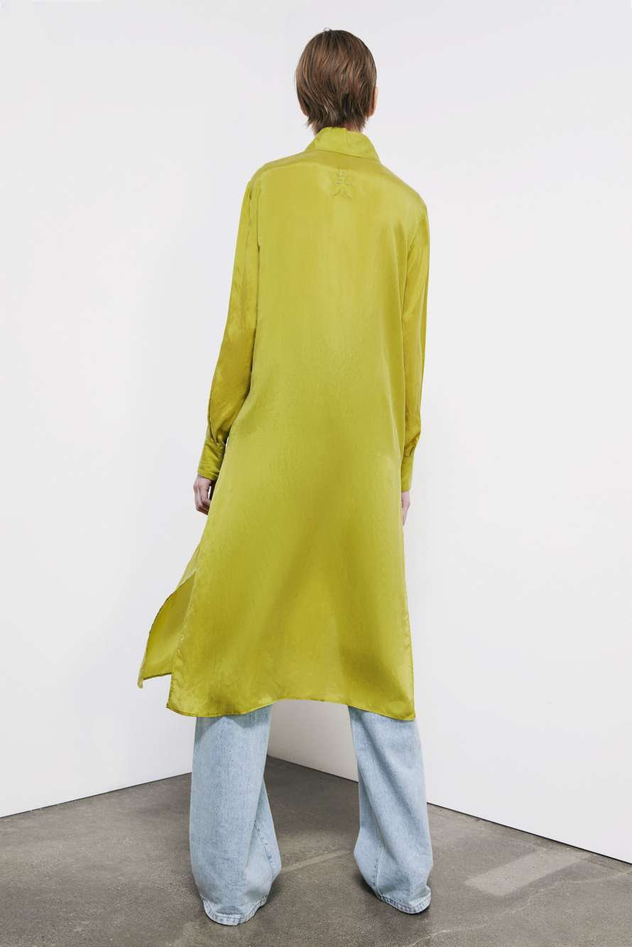 Fluid viscose shirt dress, Green, Patrizia Pepe