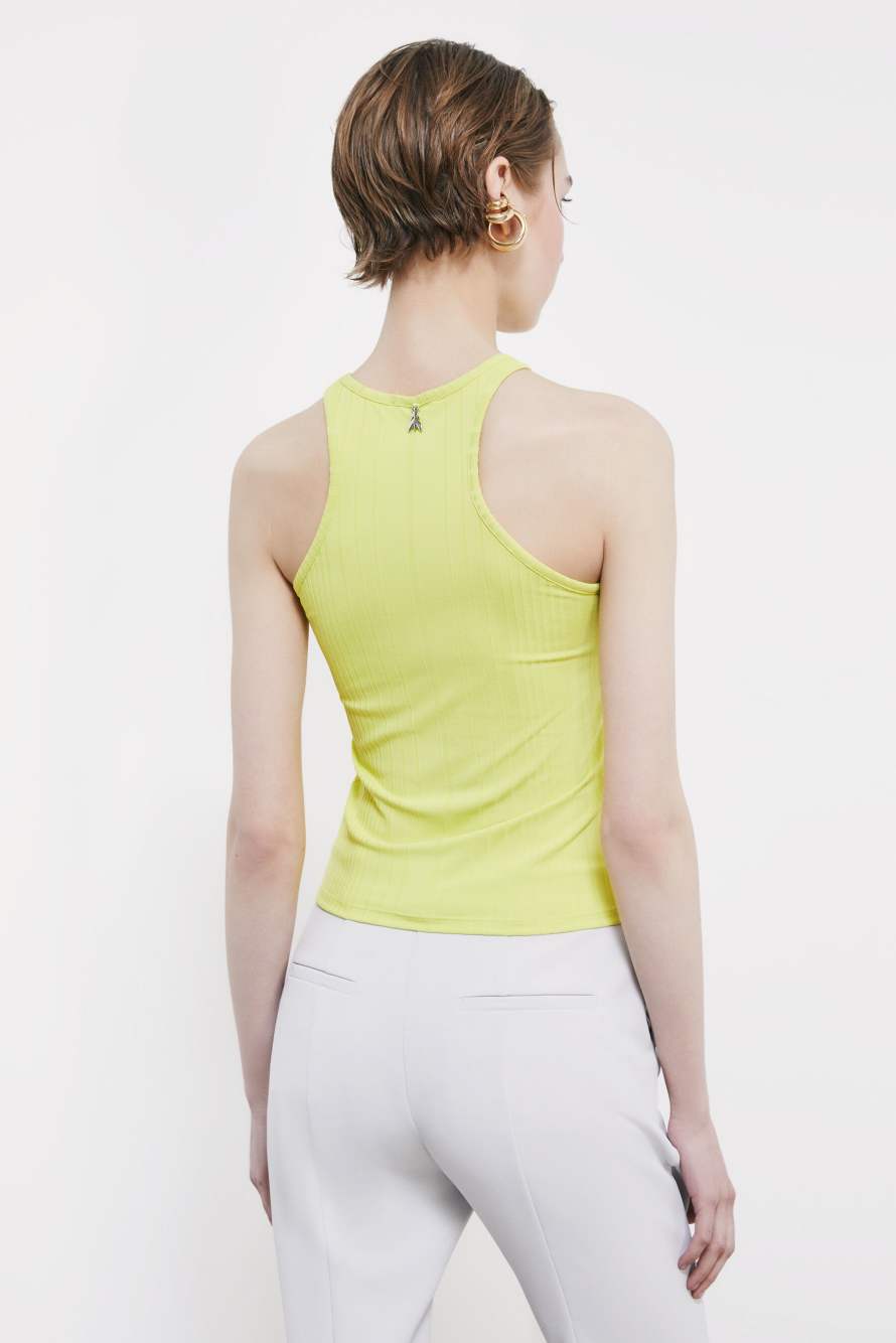 Stretch jersey tank top, Yellow, Patrizia Pepe
