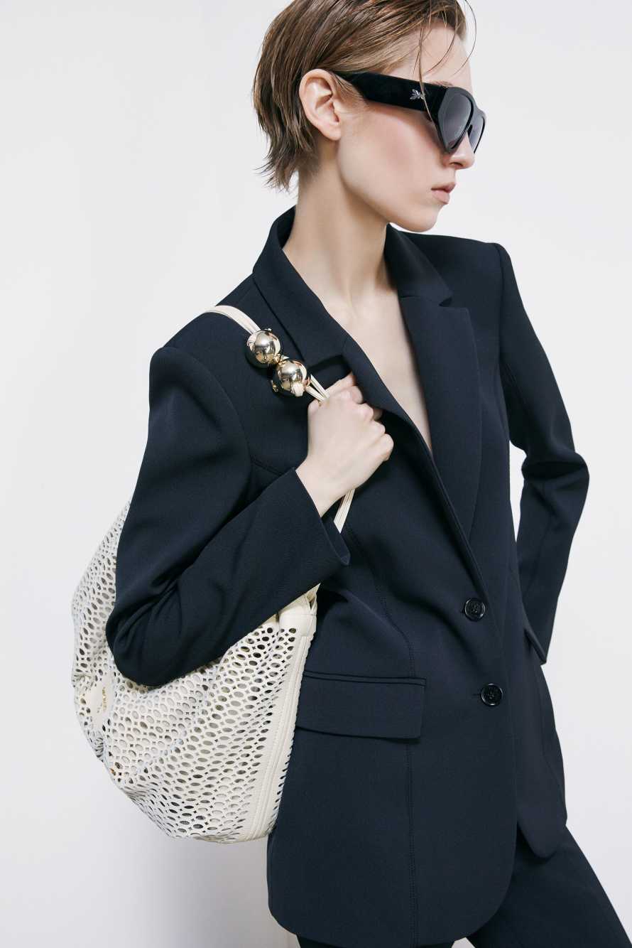 Средний Bubble Clutch из перфорированной кожи, Белый, Patrizia Pepe