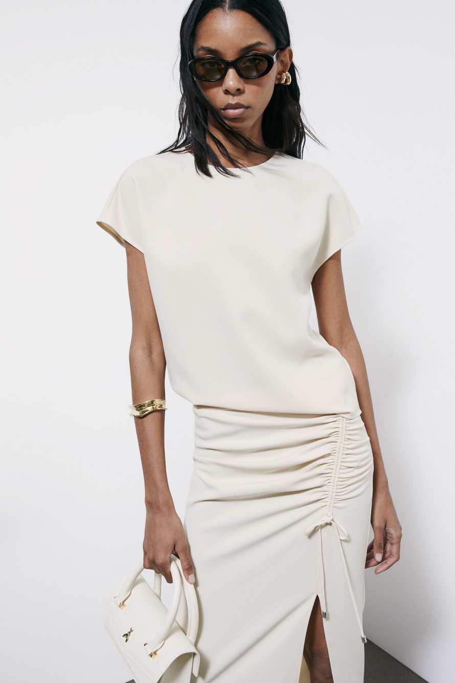 Sleeveless fluid blouse, White, Patrizia Pepe