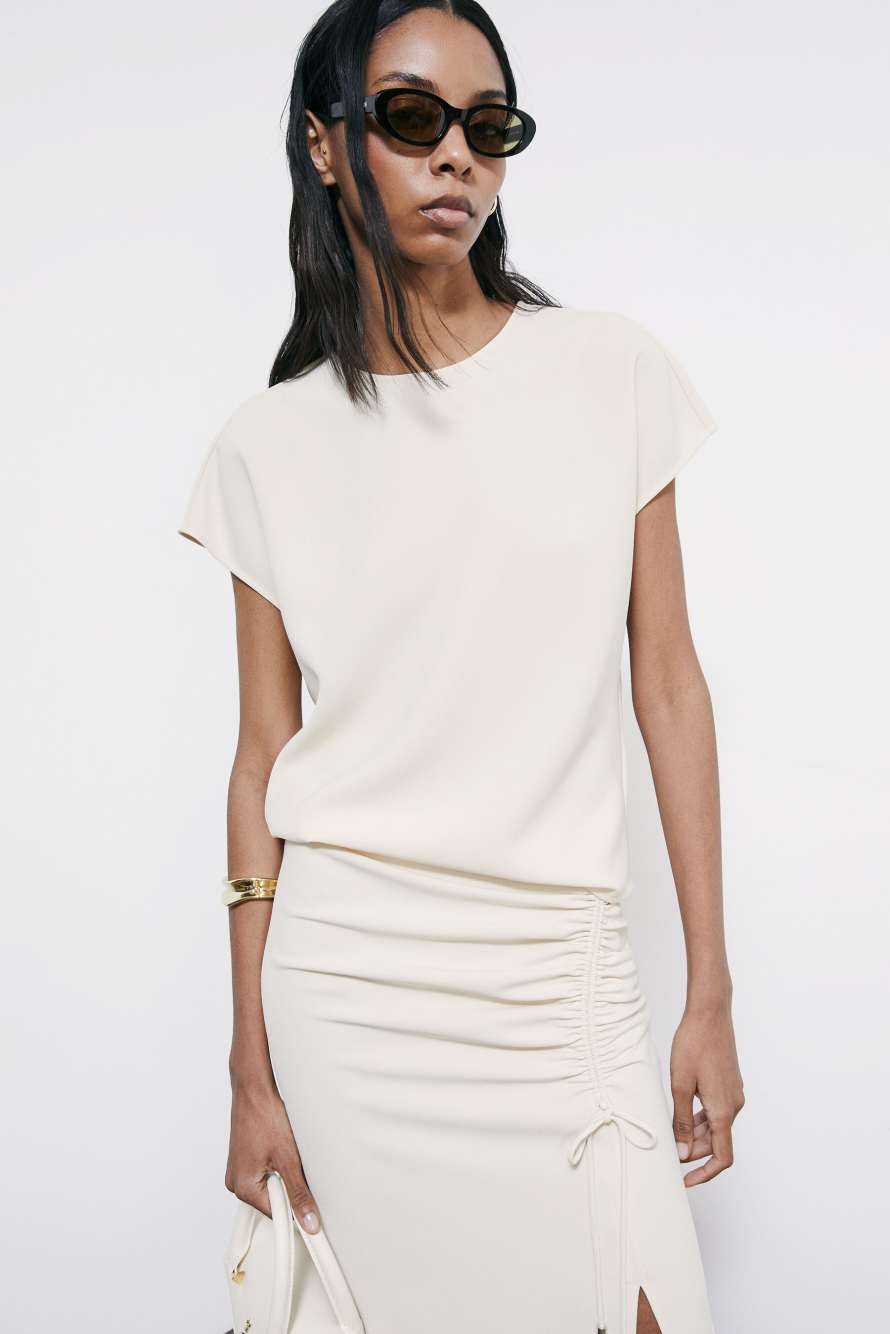 Sleeveless fluid blouse, White, Patrizia Pepe