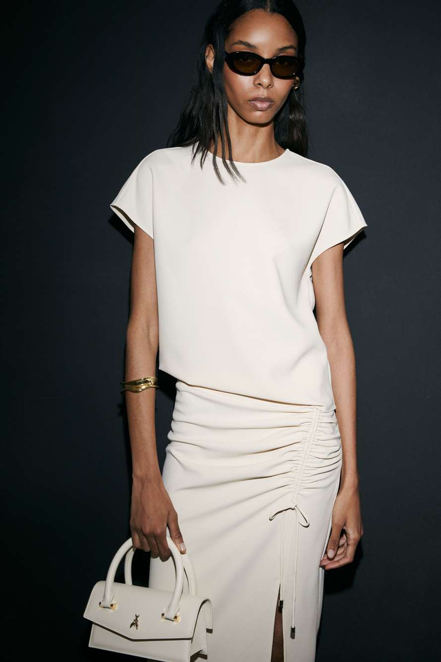 Sleeveless fluid blouse, White, Patrizia Pepe