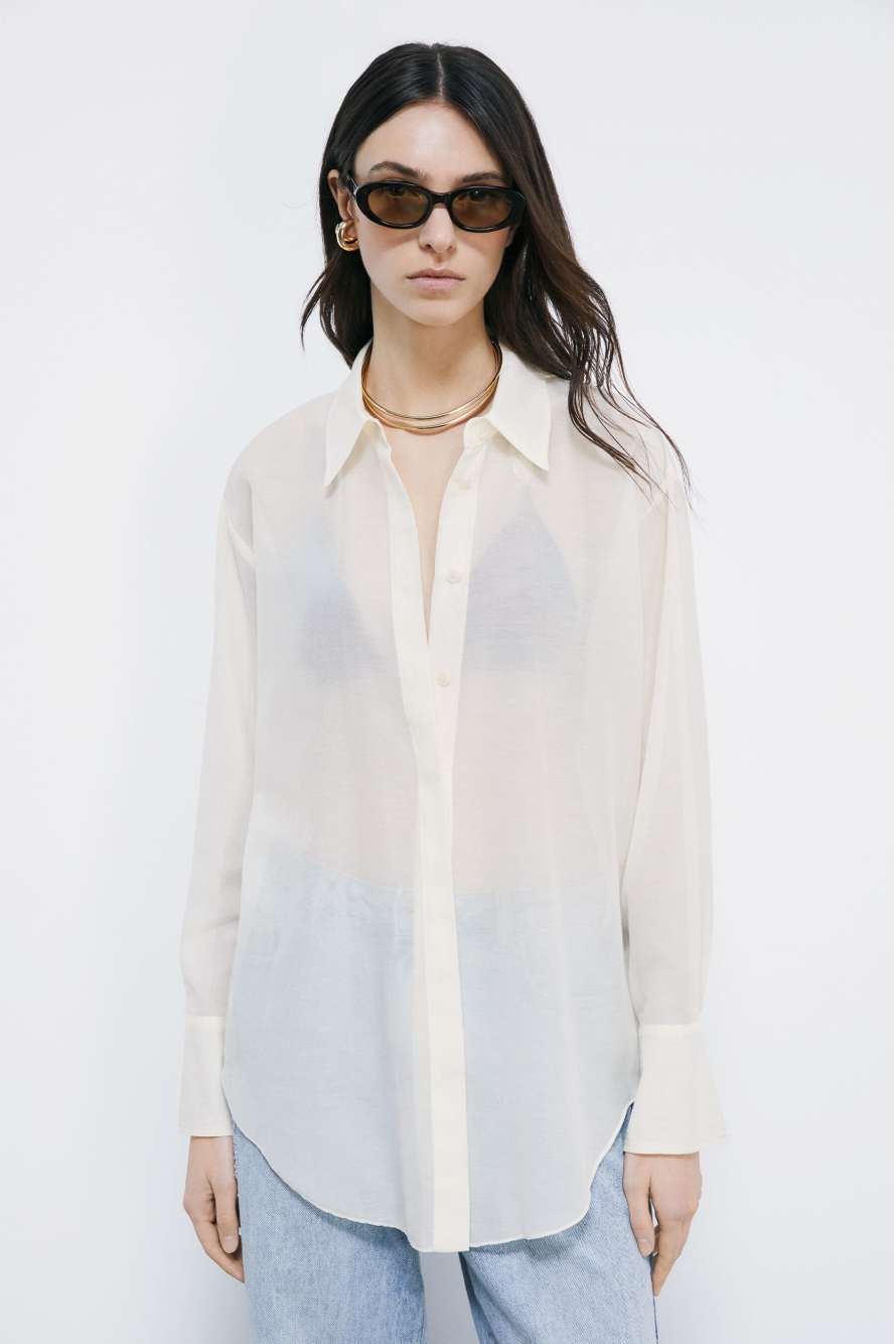 Lightweight oversized shirt, White, Patrizia Pepe
