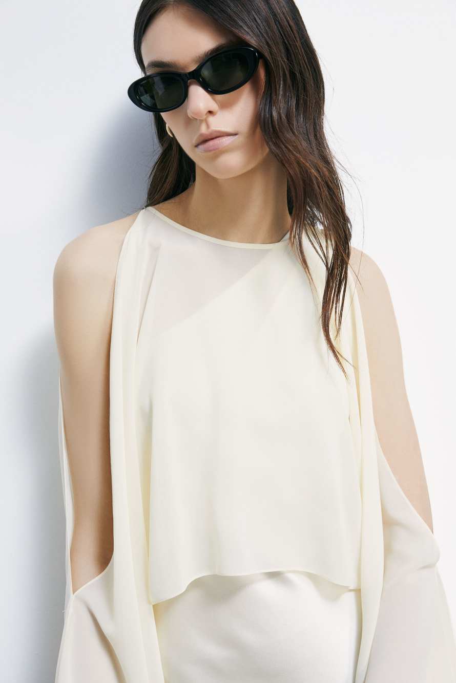 Flie&szlig;ender Schulter&uuml;berwurf, Wei&szlig;, Patrizia Pepe