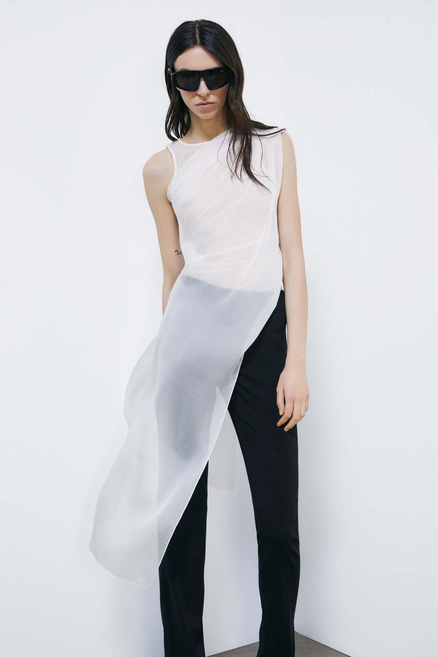 Seidentop mit Drapierungen, Wei&szlig;, Patrizia Pepe