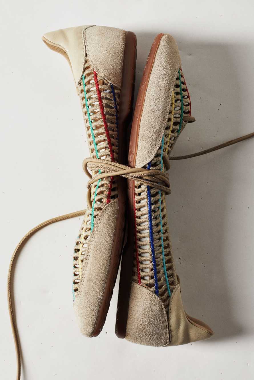 Dancing SKIN ballerinas in raffia, Multicolor, Patrizia Pepe