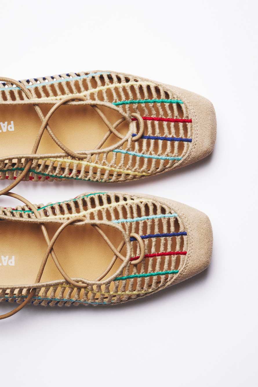 Dancing SKIN ballerinas in raffia, Multicolor, Patrizia Pepe