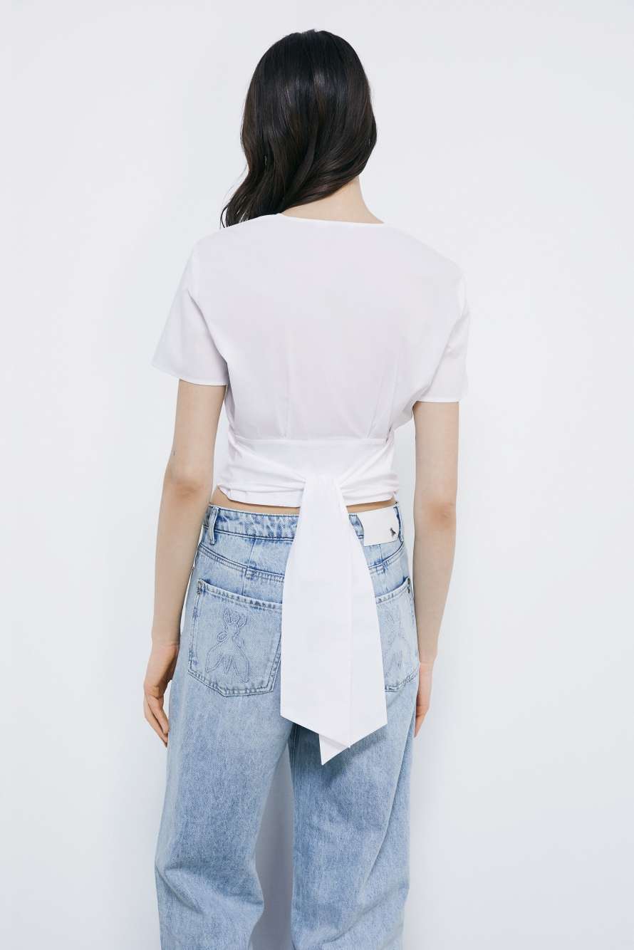 Cropped Top mit Zip, Wei&szlig;, Patrizia Pepe