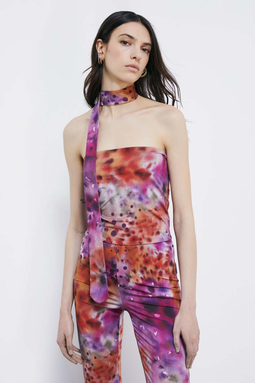 Slim jumpsuit with floral print, Abstract Fantasy, Patrizia Pepe