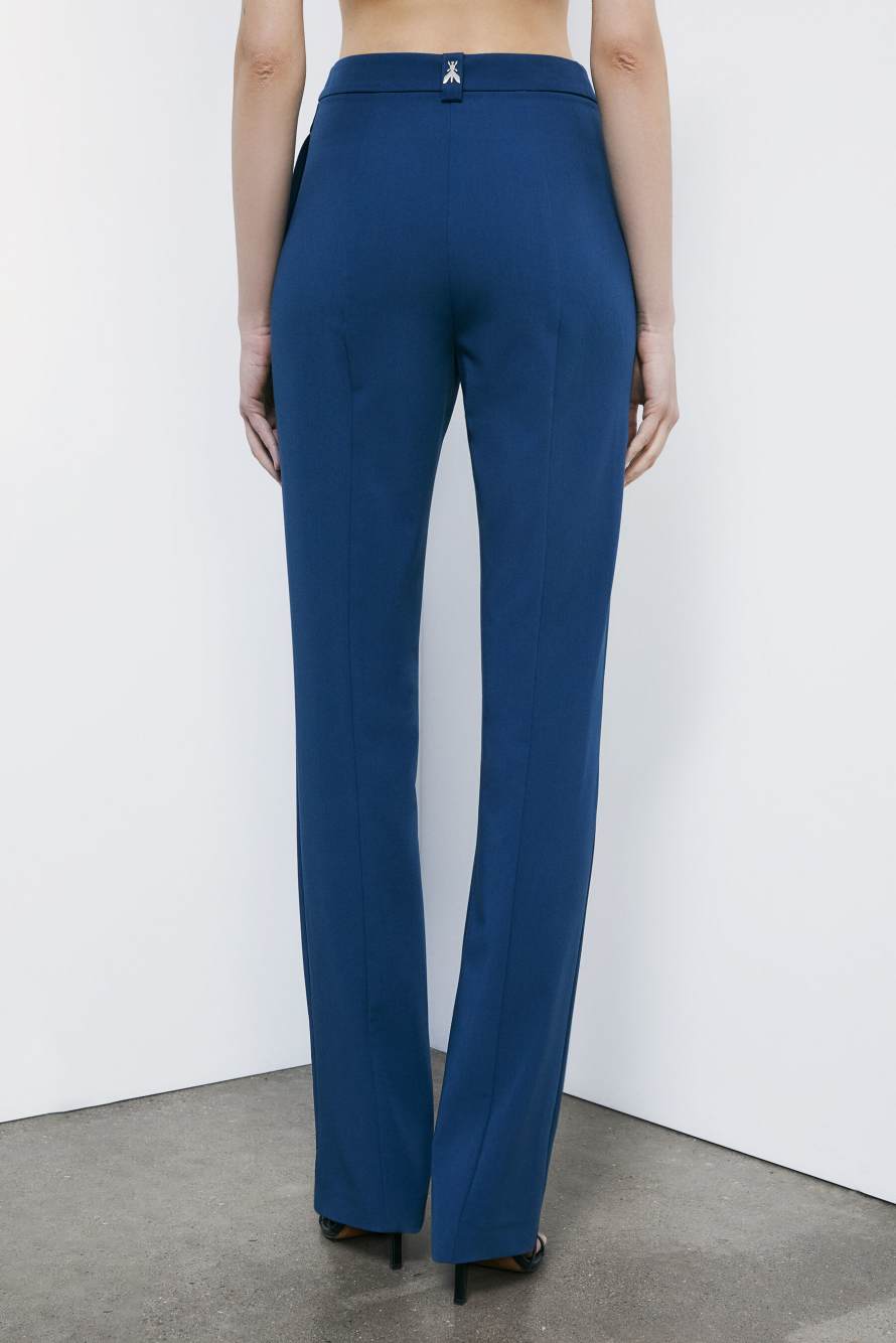 Pantaloni slim in viscosa, Blu, Patrizia Pepe