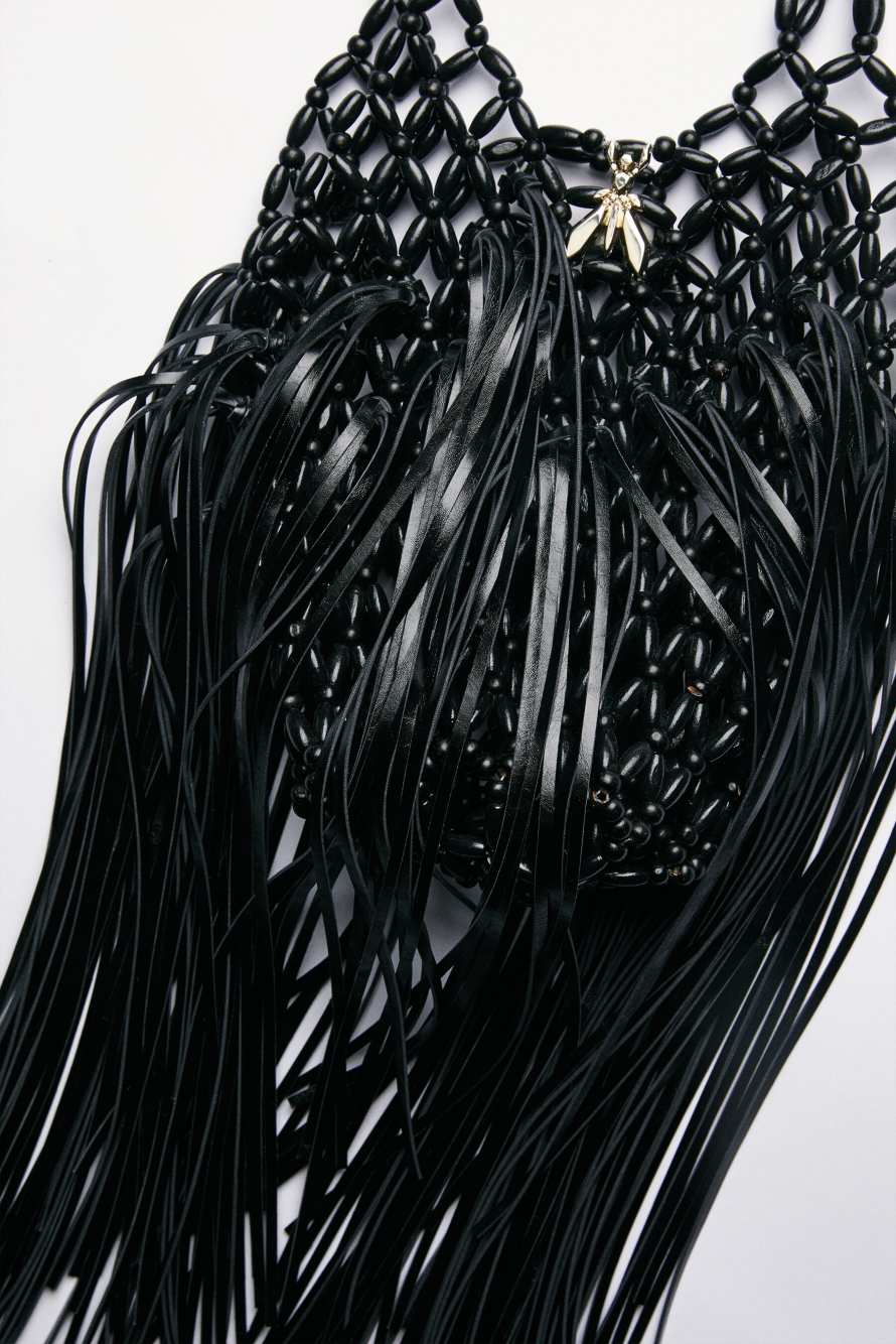 Bolsa Radical Summer con flecos, Negro