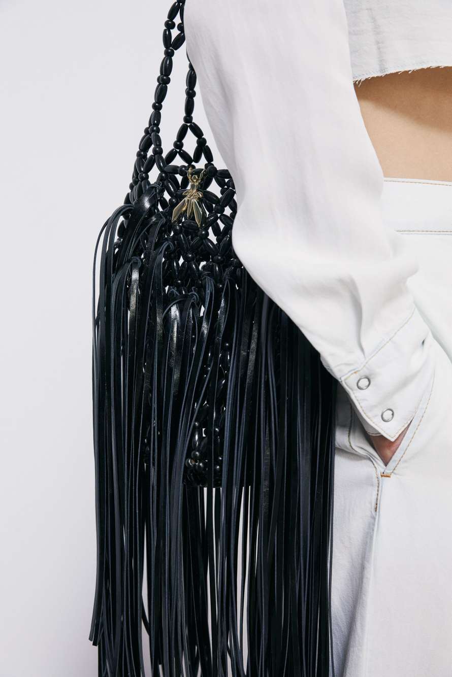 Bolsa Radical Summer con flecos, Negro