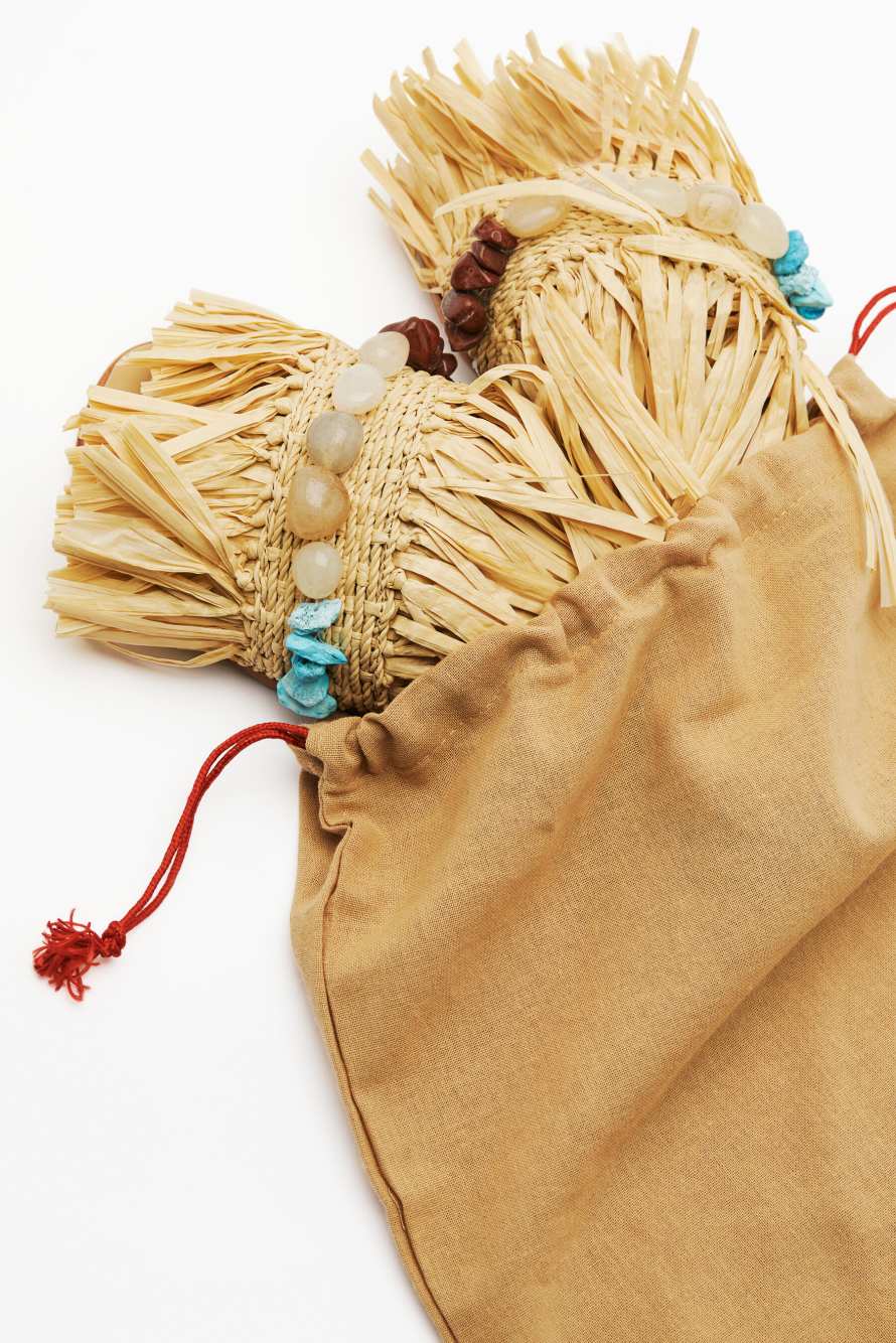 Flat raffia sandals, Multicolor, Patrizia Pepe