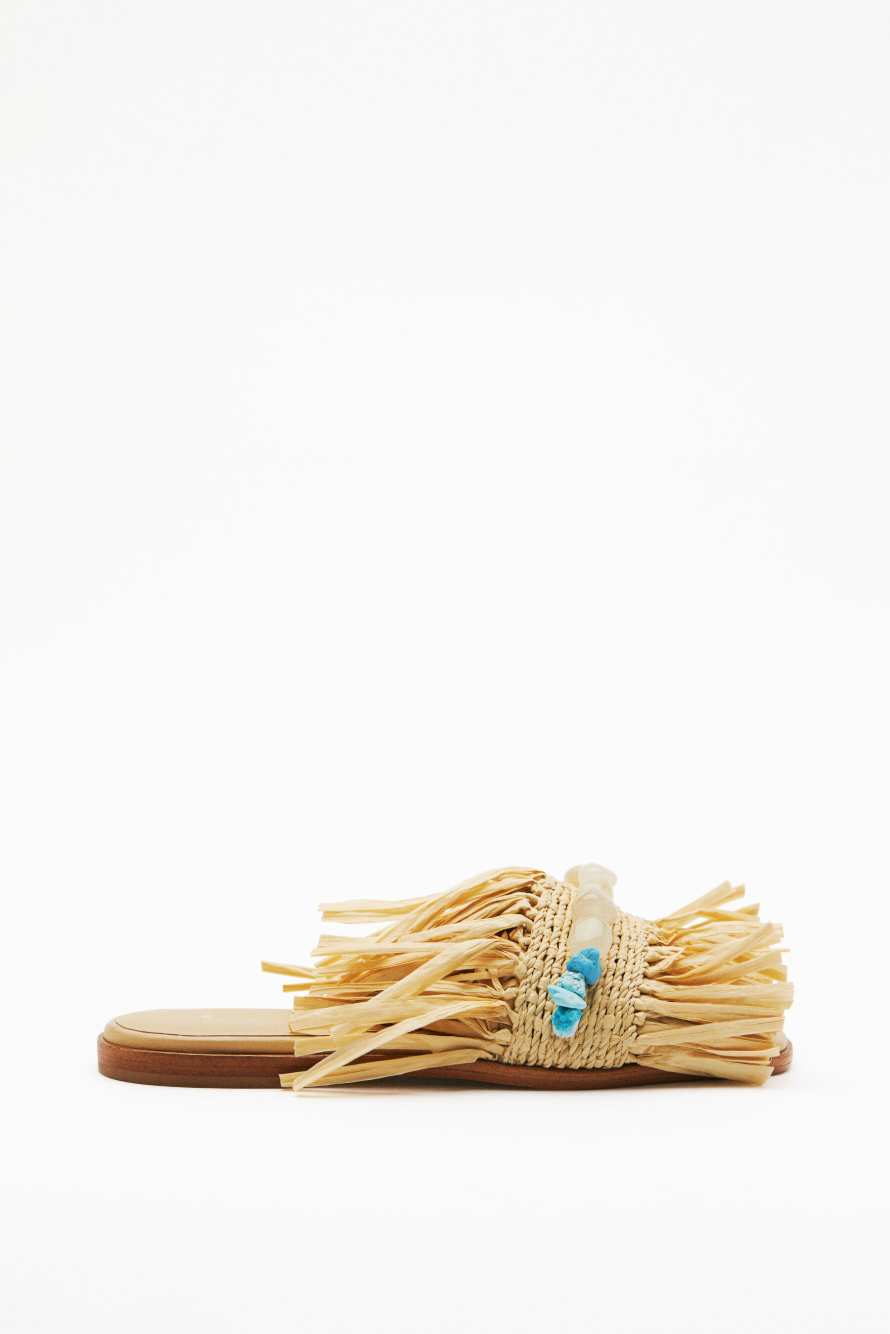 Flat raffia sandals, Multicolor, Patrizia Pepe
