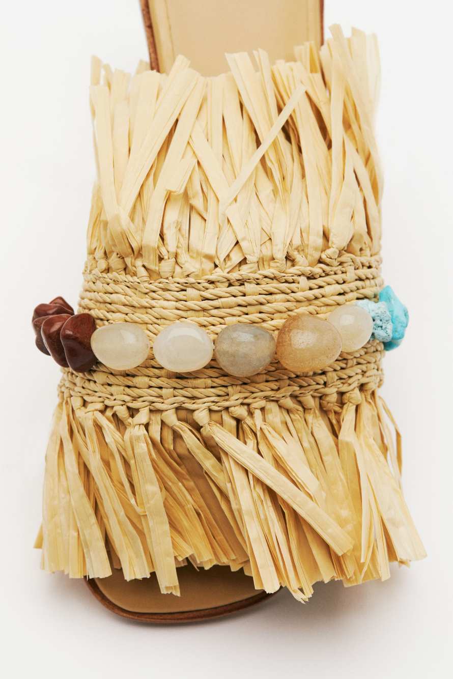 Flat raffia sandals, Multicolor, Patrizia Pepe