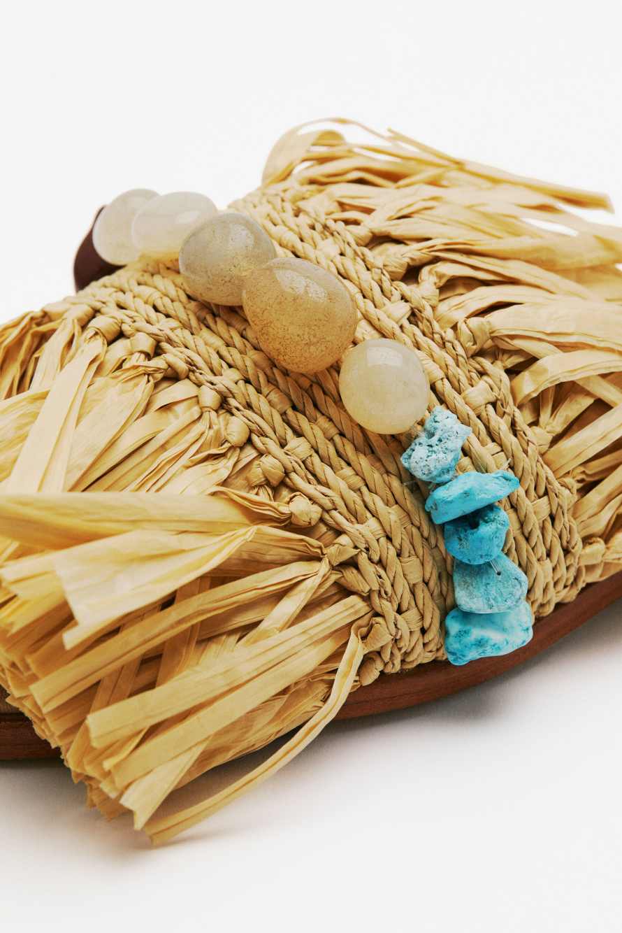 Flat raffia sandals, Multicolor, Patrizia Pepe