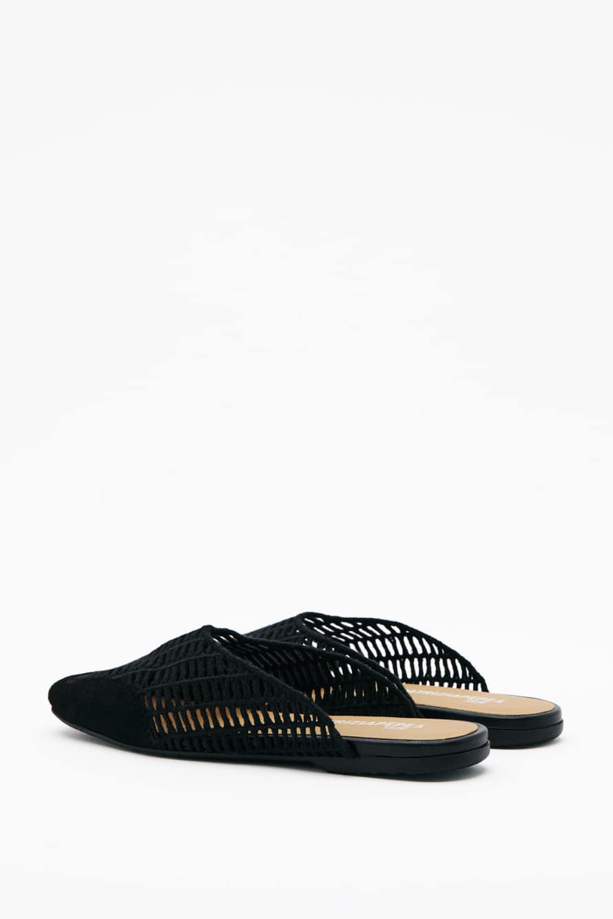 Slippers en raphia, Noir, Patrizia Pepe