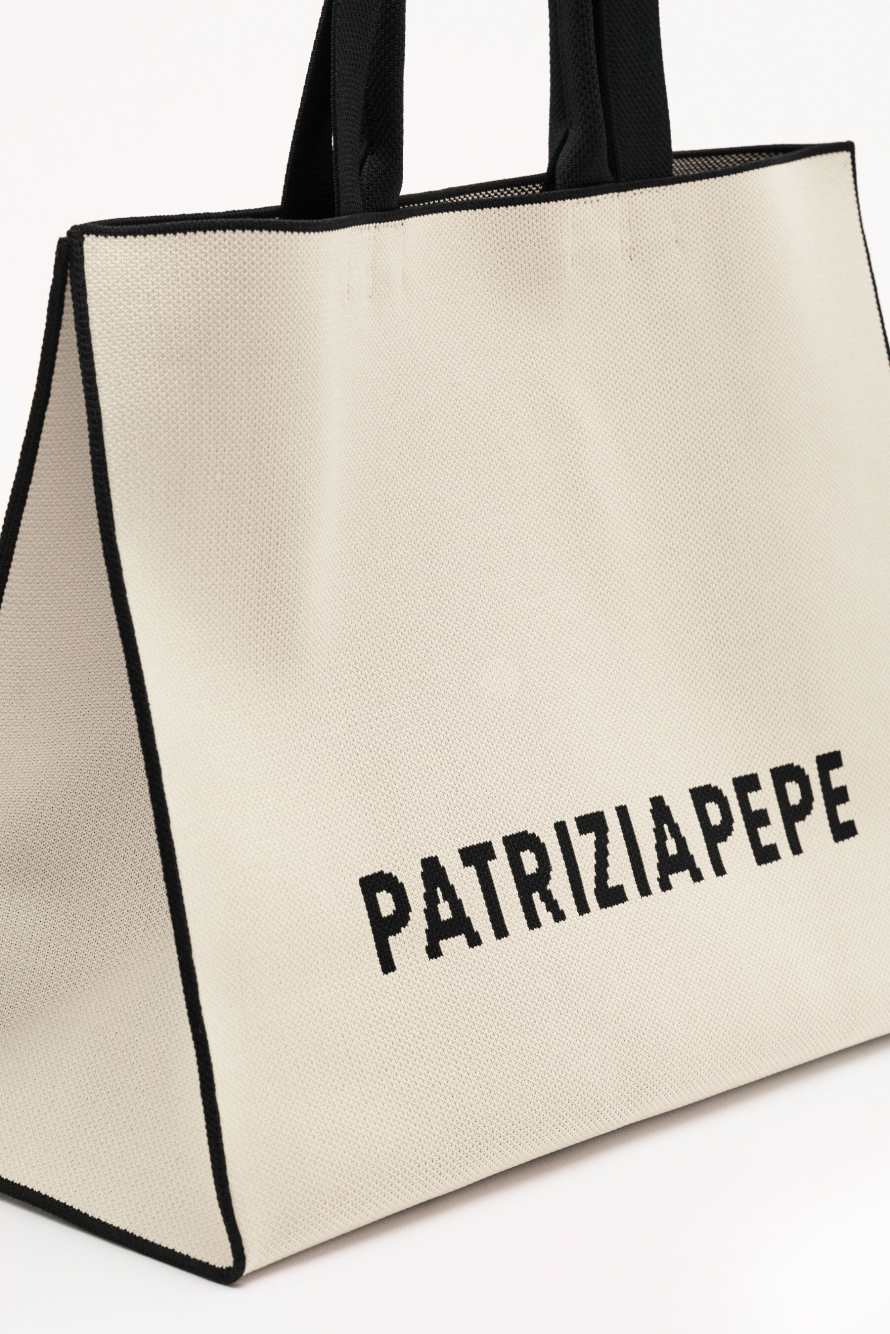 Tote Bag In the City, Wei&szlig;/Schwarz, Patrizia Pepe