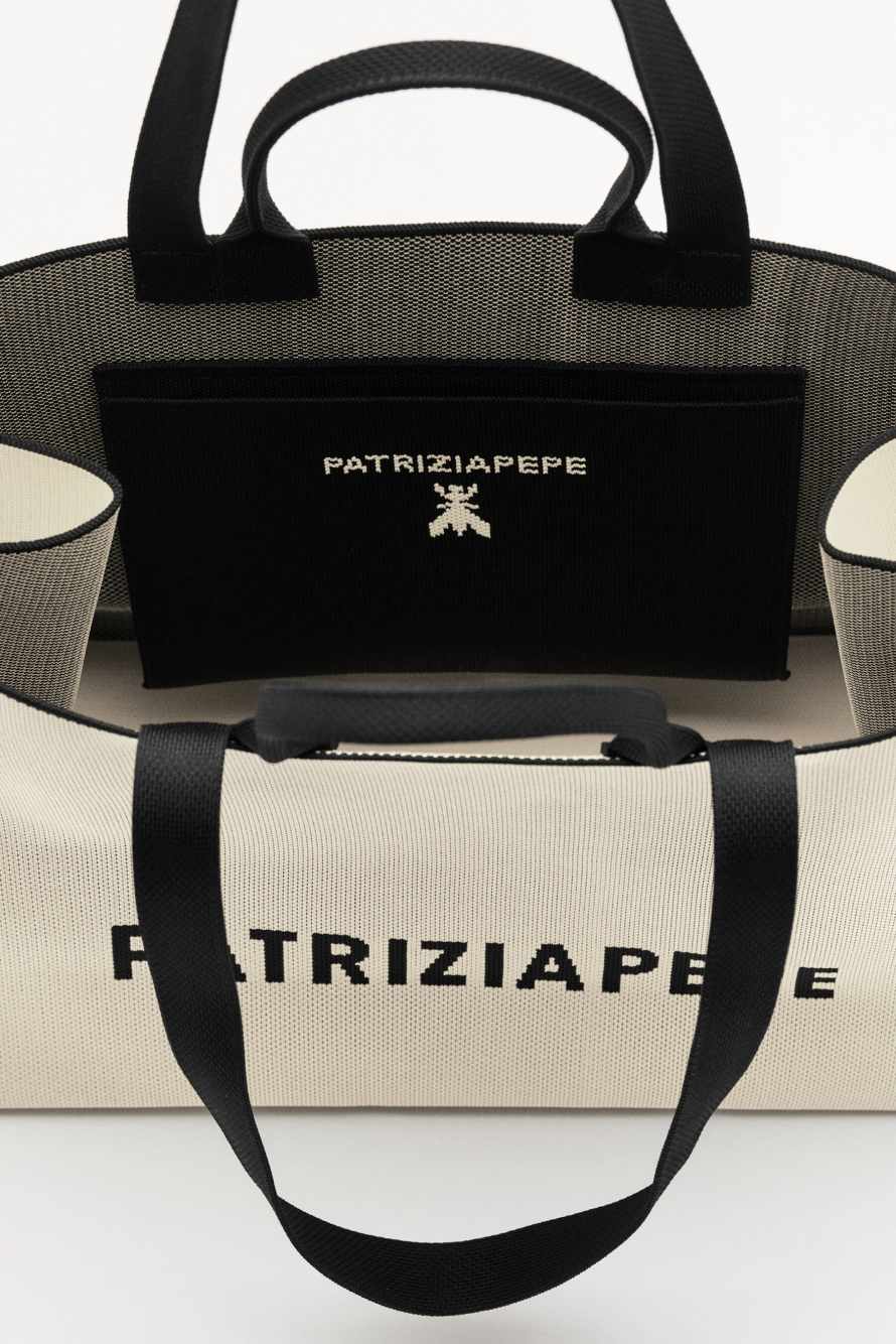 Tote Bag In the City, Wei&szlig;/Schwarz, Patrizia Pepe