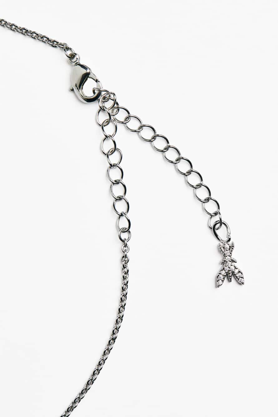 Micro Fly Rhinestone Necklace, Silver, Patrizia Pepe