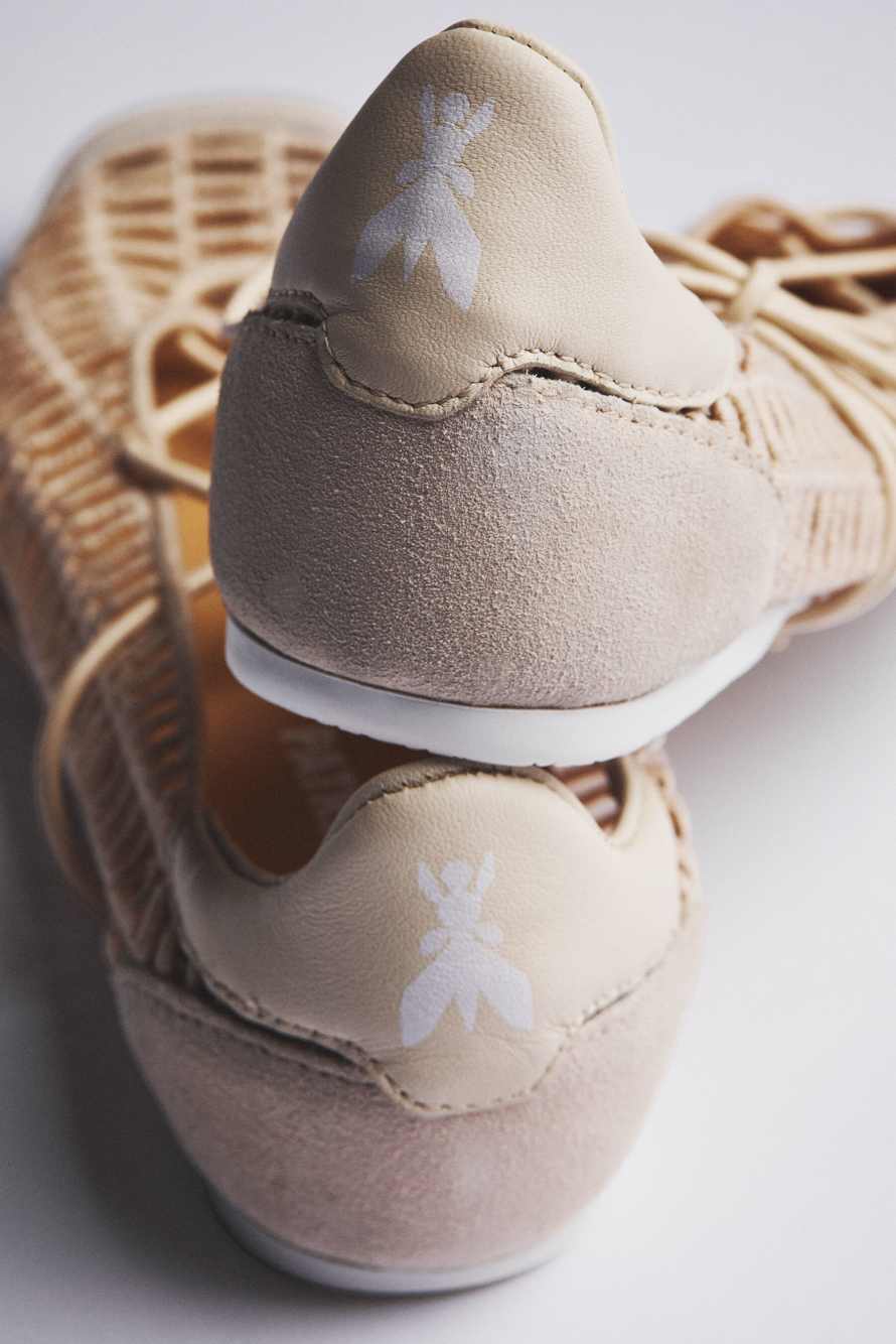 Dancing SKIN ballerinas with braided effect, White, Patrizia Pepe